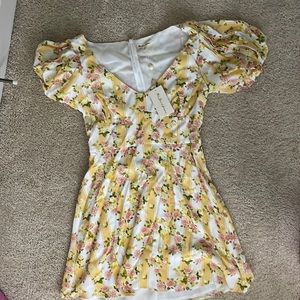 Gorgeous floral and striped FLL mini dress